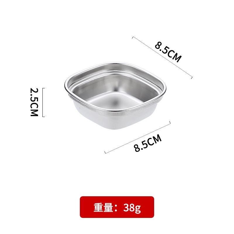 Korean Style Seasoning Dish Gold Silver Color Stainless Steel Barbecue Sauce Plate Tableware BBQ Restaurant Kitchen Tool