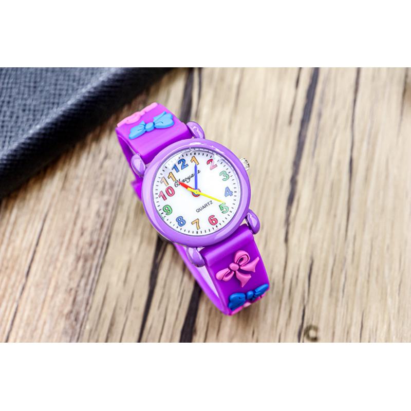 Cute Cartoon 3D Bowknot Children Watch Kids Student Watches
