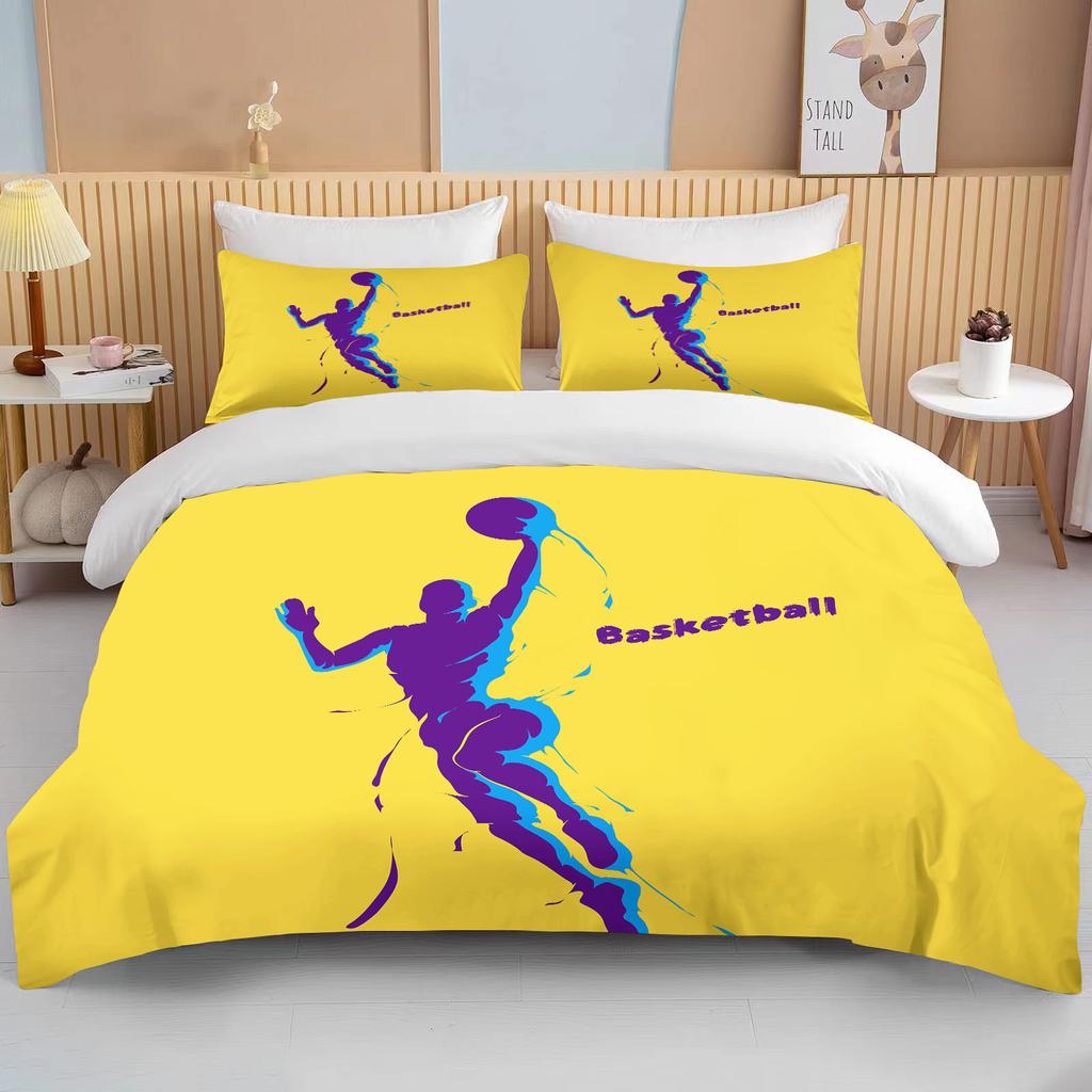 Comforter Cute Basketball Cartoon Double Bed Bed European Bedding Sets Home Textiles Luxury Pillow Cases Bedroom Bedding Sets