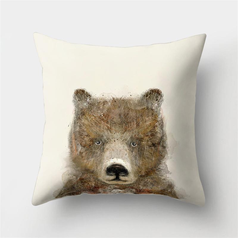 Cute Animal Dog Deer Bear Cushion Cover Home Living Room Sofa Bedroom Decorative Pillow Pillow Cover