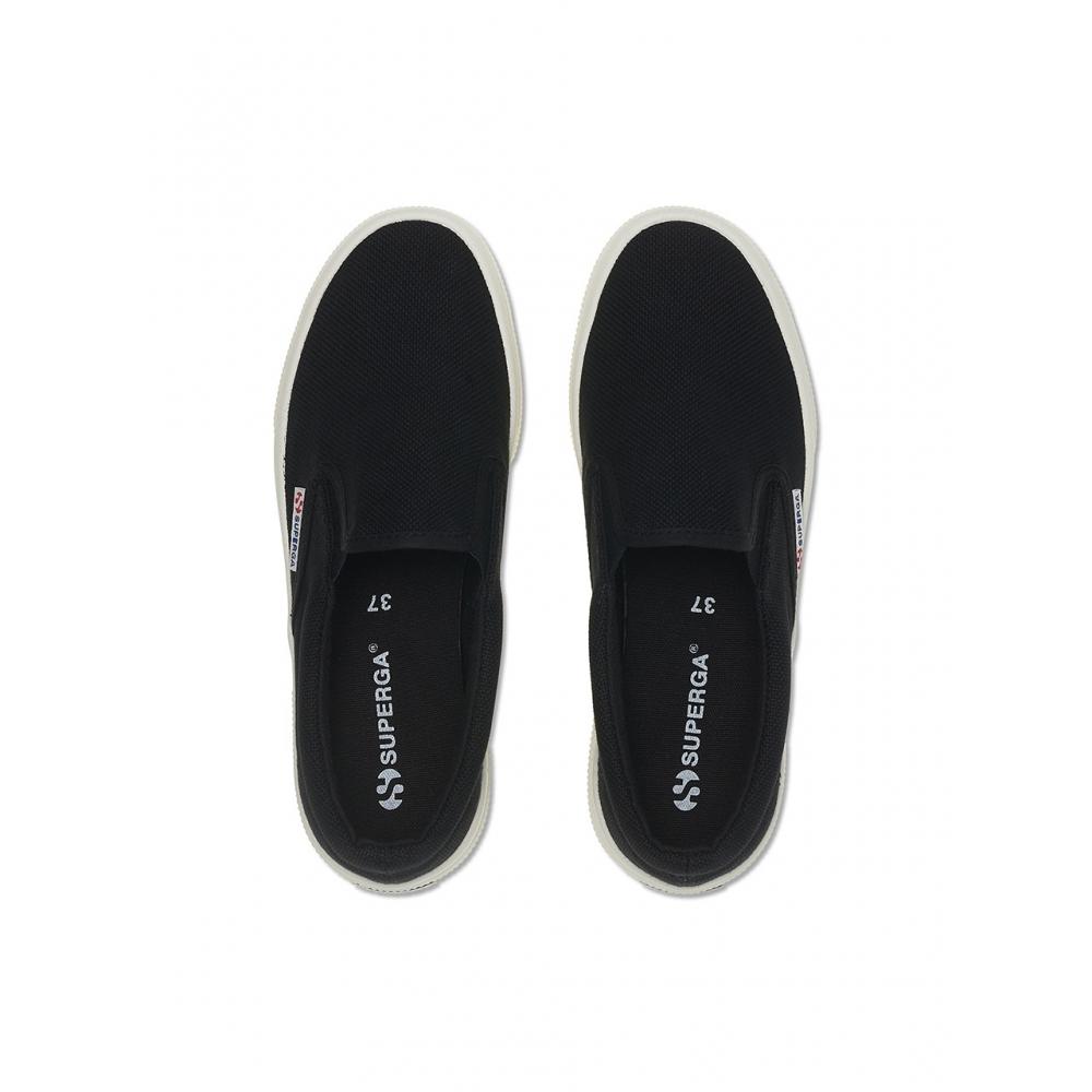 Superga 2740 Platform Slip On Black S7122rwadk