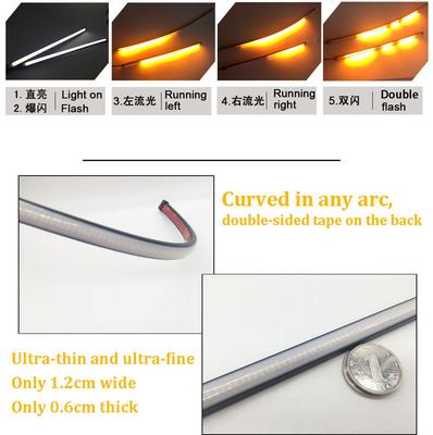 New 20cm Motorcycle Car Tail Light White Strobe +Yellow Flowing Turn Signal Light