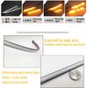 New Smoked Black 30cm Motorcycle Car Taillight Light Guide Two-color Yellow Flow