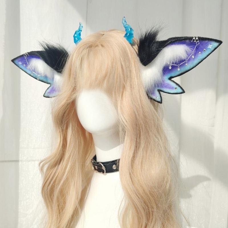 Cosplay Animal Ears Headband for Halloween Party and Role Playing Event Fashion Hair Accesories with Adjustable Fit