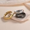 3pcs Simple Trendy Stainless Steel Rings, Golden, Black, Silvery Colors Men's  Jewelry