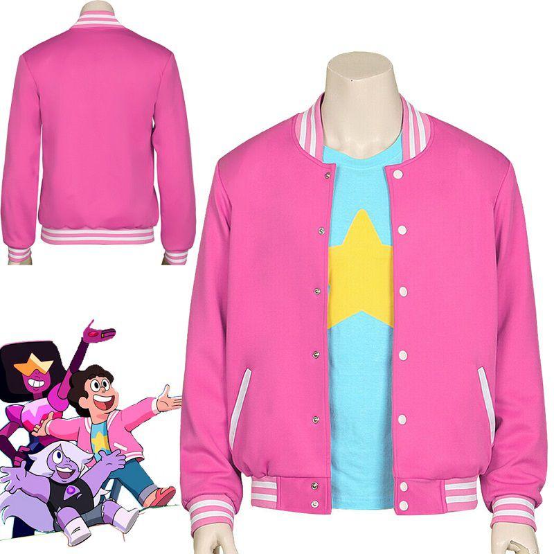 Steven Universe Cosplay Baseballová Uniforma Unisex Tričko Bunda Kostým Sada**