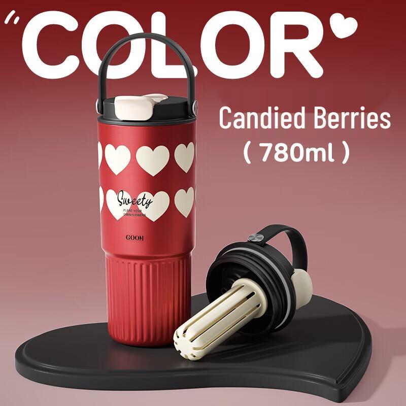 GOOM Insulated Dual-Drink Coffee & Straw Mug, 780mL