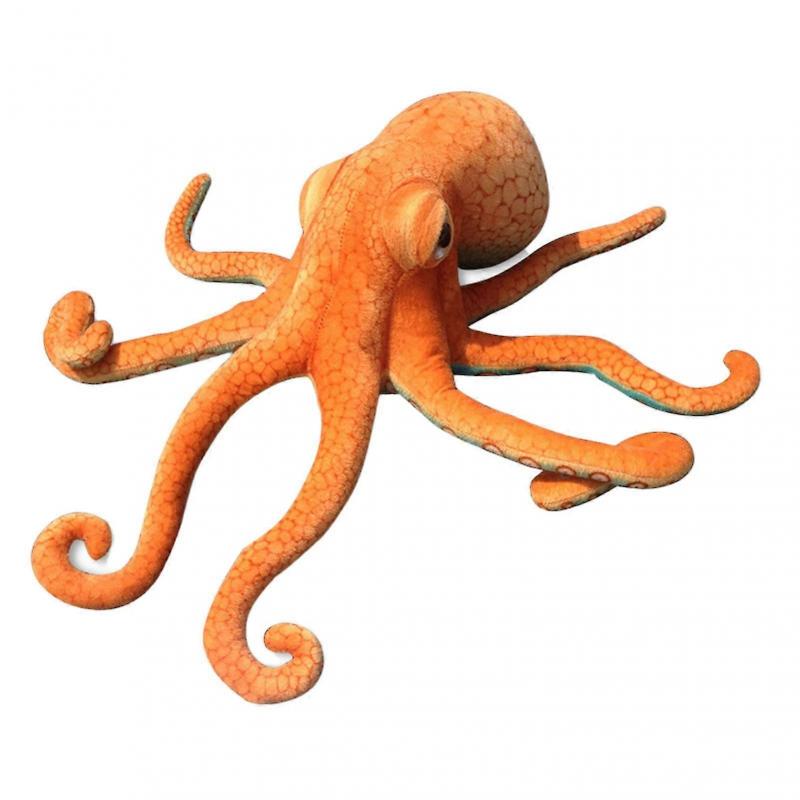Large Realistic Stuffed Marine Animals Soft Plush Toy Octopus Orange Gift For Kids Children