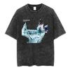 Radiohead OK Computer Vintage Washed TShirt British Rock Band Unisex Hip Hop Streetwear Pure Cotton Fashion Casual Short Sleeve