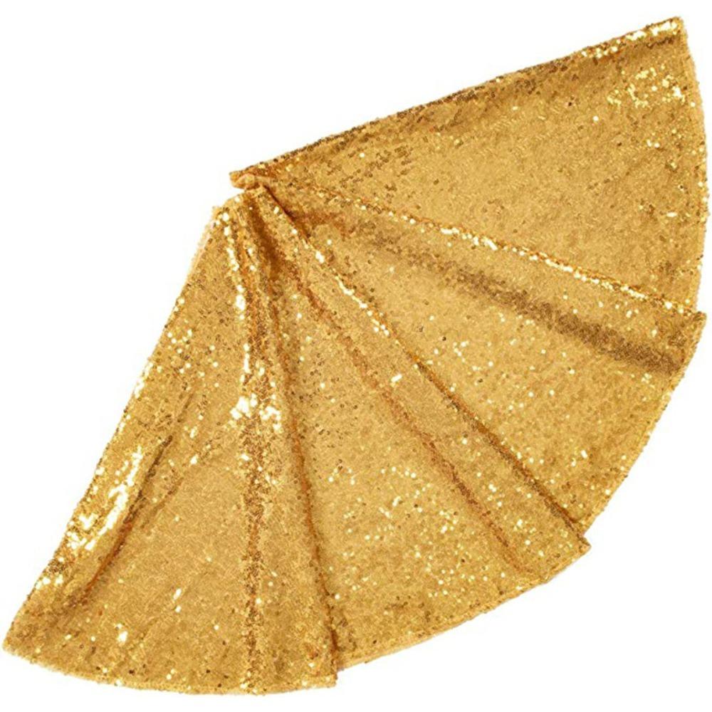 60/90/120cm Sequins Christmas Tree Skirts Glitter Xmas Tree Foot Cover Christmas Tree Mat  Wedding