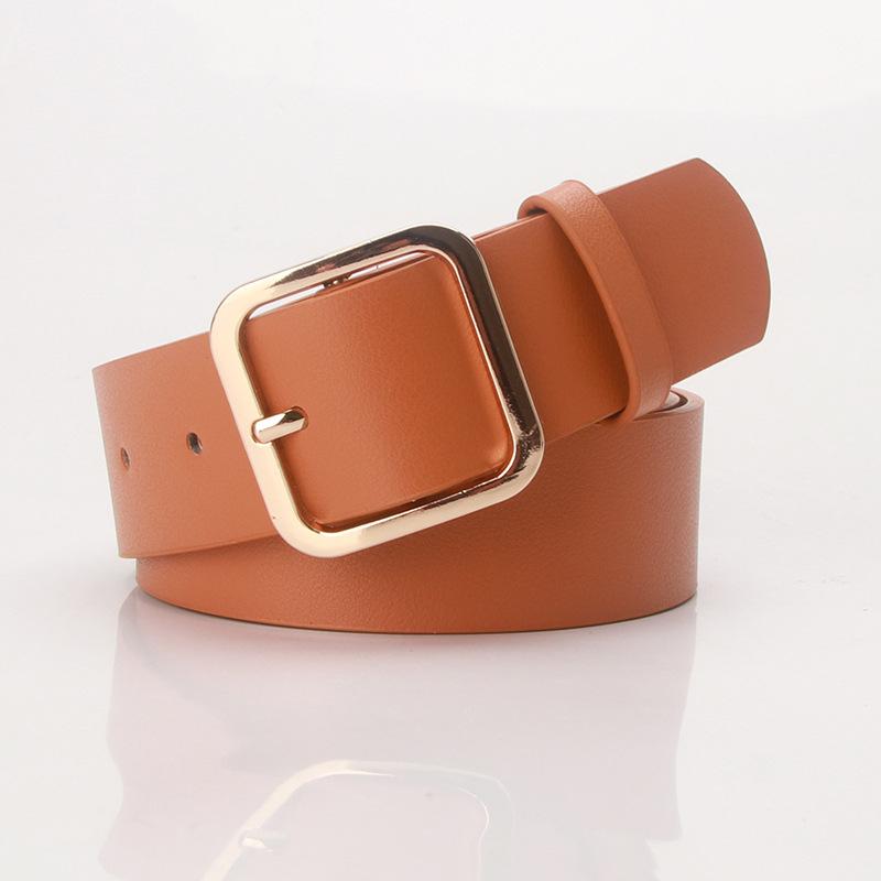 Women's Trousers Belt Vintage Pin Buckle Belts Solid Color Waistband Brand Ladies Fashion Trend High Quality Working Belt DT144