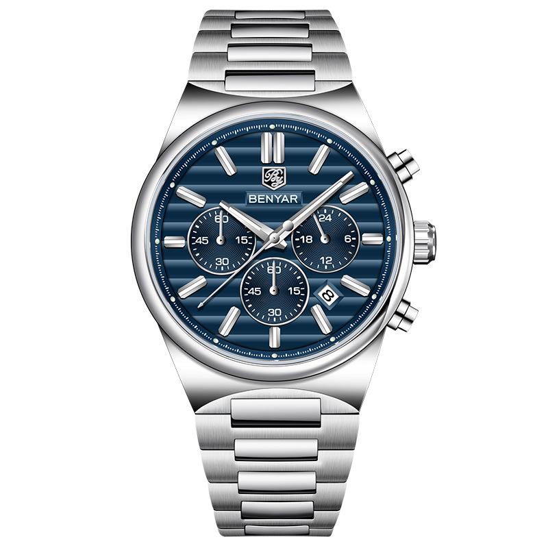 BENYAR Men's Quartz Watch, Fashionable Waterproof Luminous Wristwatch BY-5214M.