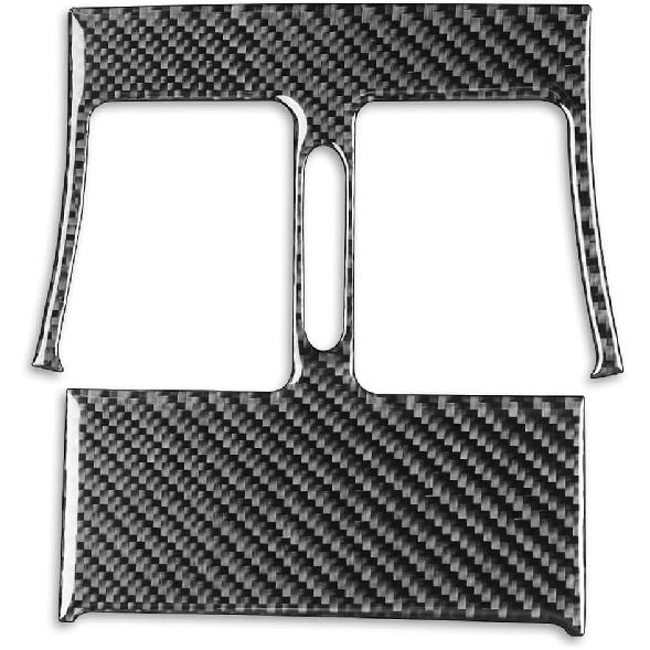 Real Carbon Fiber Car Climate Control CD Radio Panel Sticker Cover Trim Compatible with Mercedes-Benz C-Class W204 C250 C300 C350 C63 AMG 2012-2014