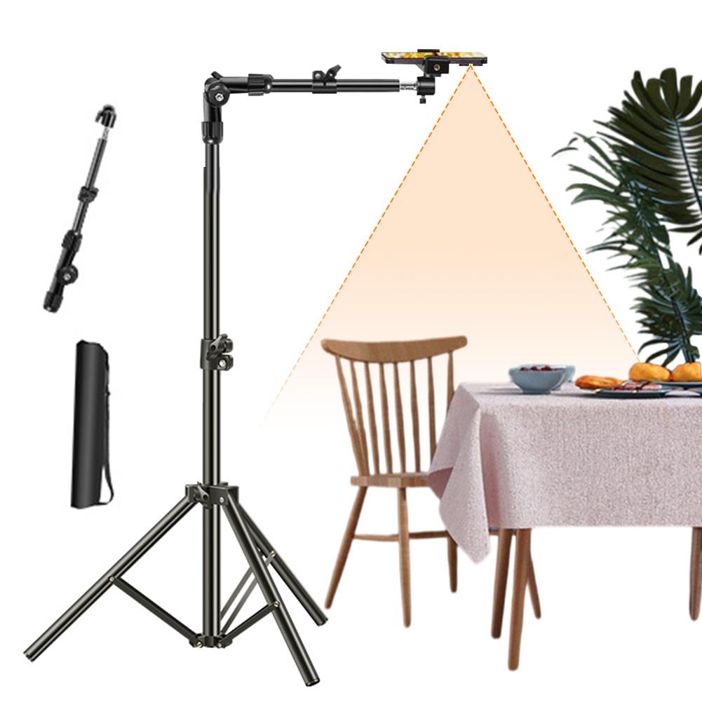 Phone Tripod Adjustable Horizontal Overhead Tripod Cell Phone Tripod Stand for Filming Video Recording Live Stream