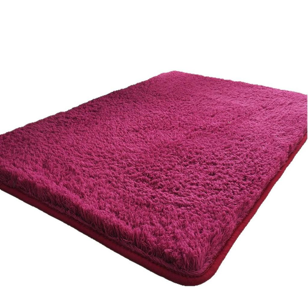 Thick Lambswool Water-Absorbent Bathroom Rug - Solid Color Full Coverage Floor Mat for Living Room, Bedroom, Entrance