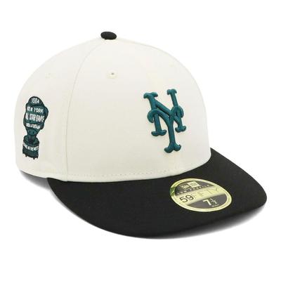 New Era LP 59FIFTY Cap MLB New York Mets NYM Spruce White with Side Exclusive To and Also a Stylish Streetwear Perfect for Travel and Sun A Great Gift