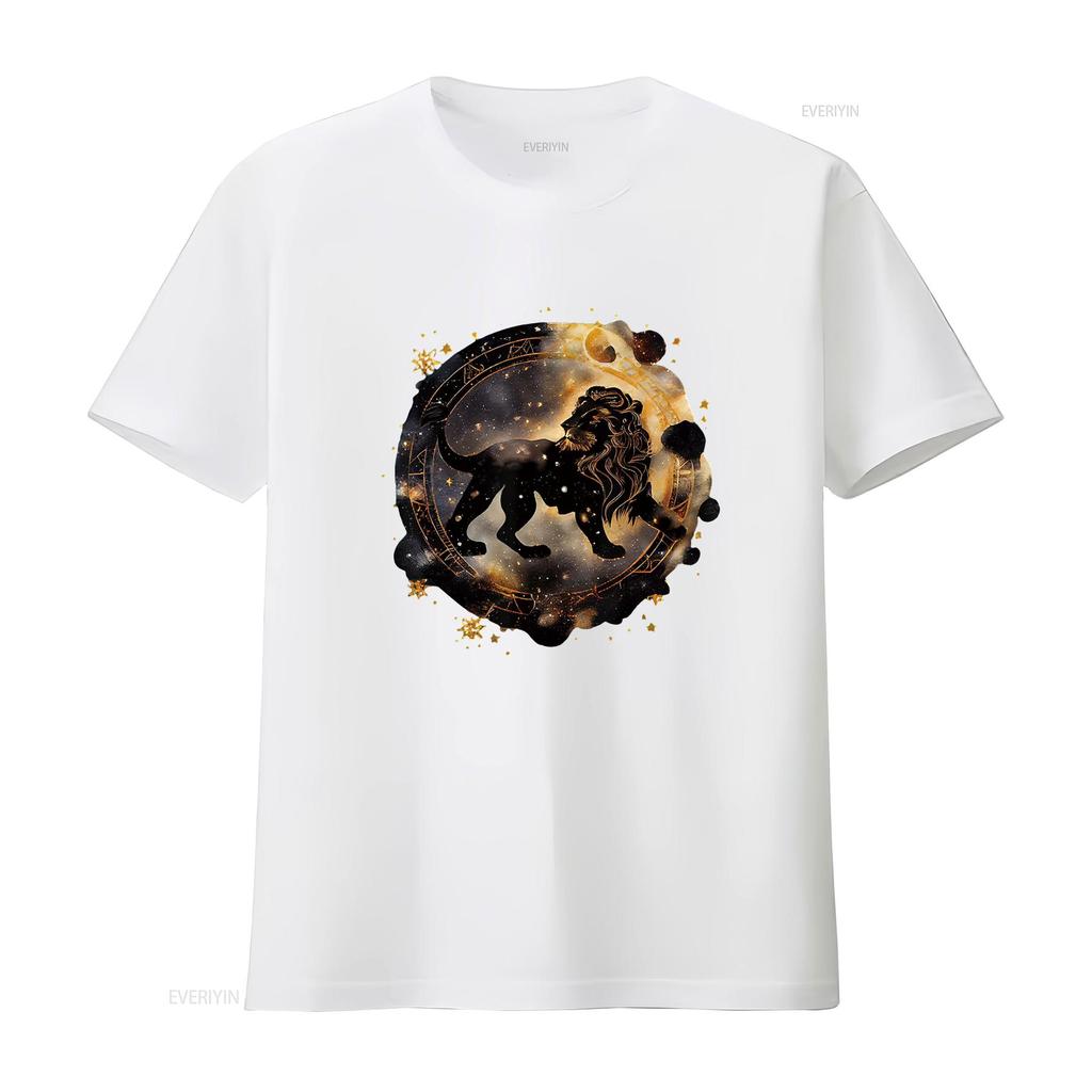 Astrology horoscope Zodiac Sign leo T Shirt vintage Washed Breathable homme fashion Casual Soft Top For Everyday Wear