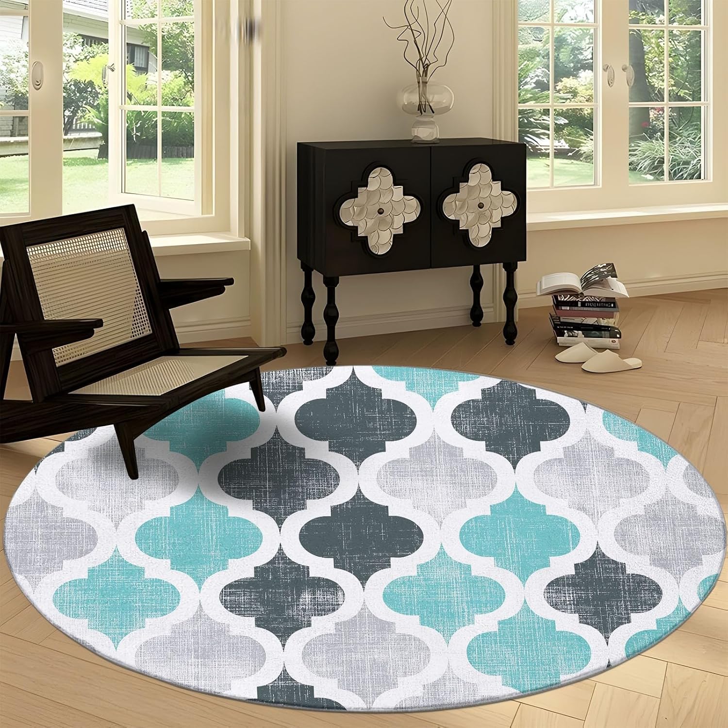 

Music Color Piano Key Notes Print Round Area Rug,Cartoon Style Washable Circular Carpet Runner - Non Slip Circle Rug Carpet Mat 100cm