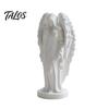 Durable PLA Statue 3D Printed Hooded Angel Figurine, Elegant White Winged Statue, Decor European Style Minimalist Desktop Sculpture for Home Office