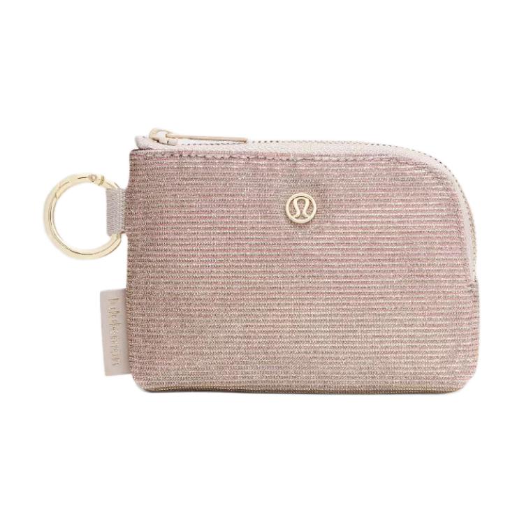 Lululemon Gold Metal Logo Coin Purse Women Wallets Champagne-Pink Midas-Gold LW9FW9S-074868 Champagne Pink & Muse Gold