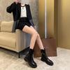 thick-soled Martin boots women's winter fattened and widened short boots large size women's boots thick heel velvet