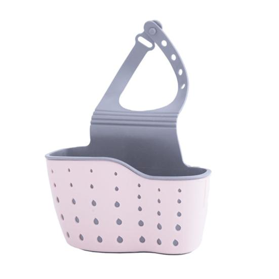 

Держатель для слива, двухслойная резиновая утолщенная полка для раковины большой емкости с несколькими отверстиями для губки розовый