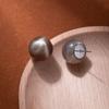 Fine Flash Quicksand Tiger Eye Maillard Earrings High-End Light Luxury Niche Earrings Women'S Design Stud Earrings Fashion Jewelry