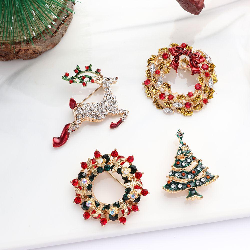 Módní šperky s kamínky Vánoční dárek Vánoční brože Odznaky Brože Špendlíky na vánoční stromeček