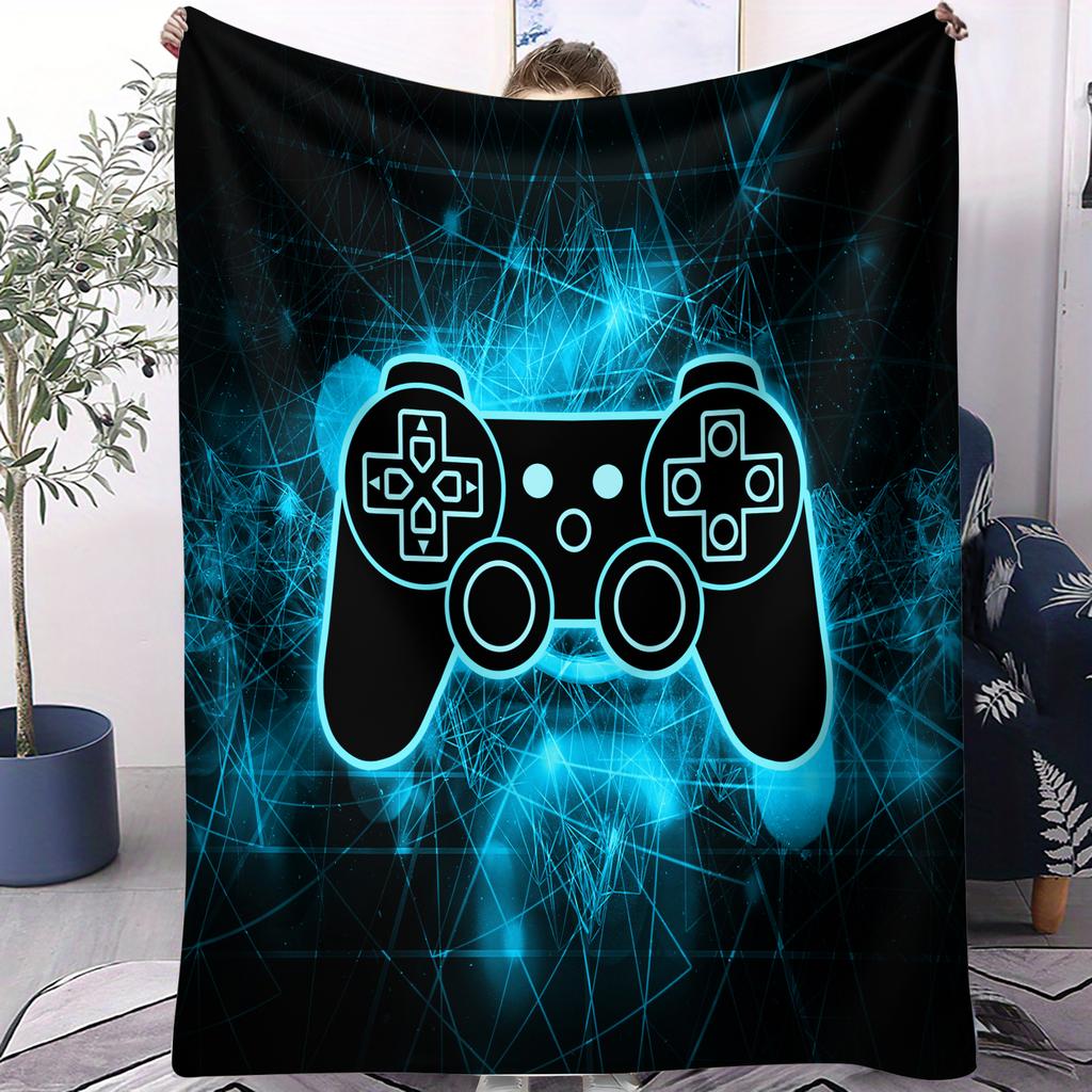Gaming Controller Graffiti Pattern Blanket Soft Multifunctional Decorative Blanket Four Seasons Universal Cover Blanket