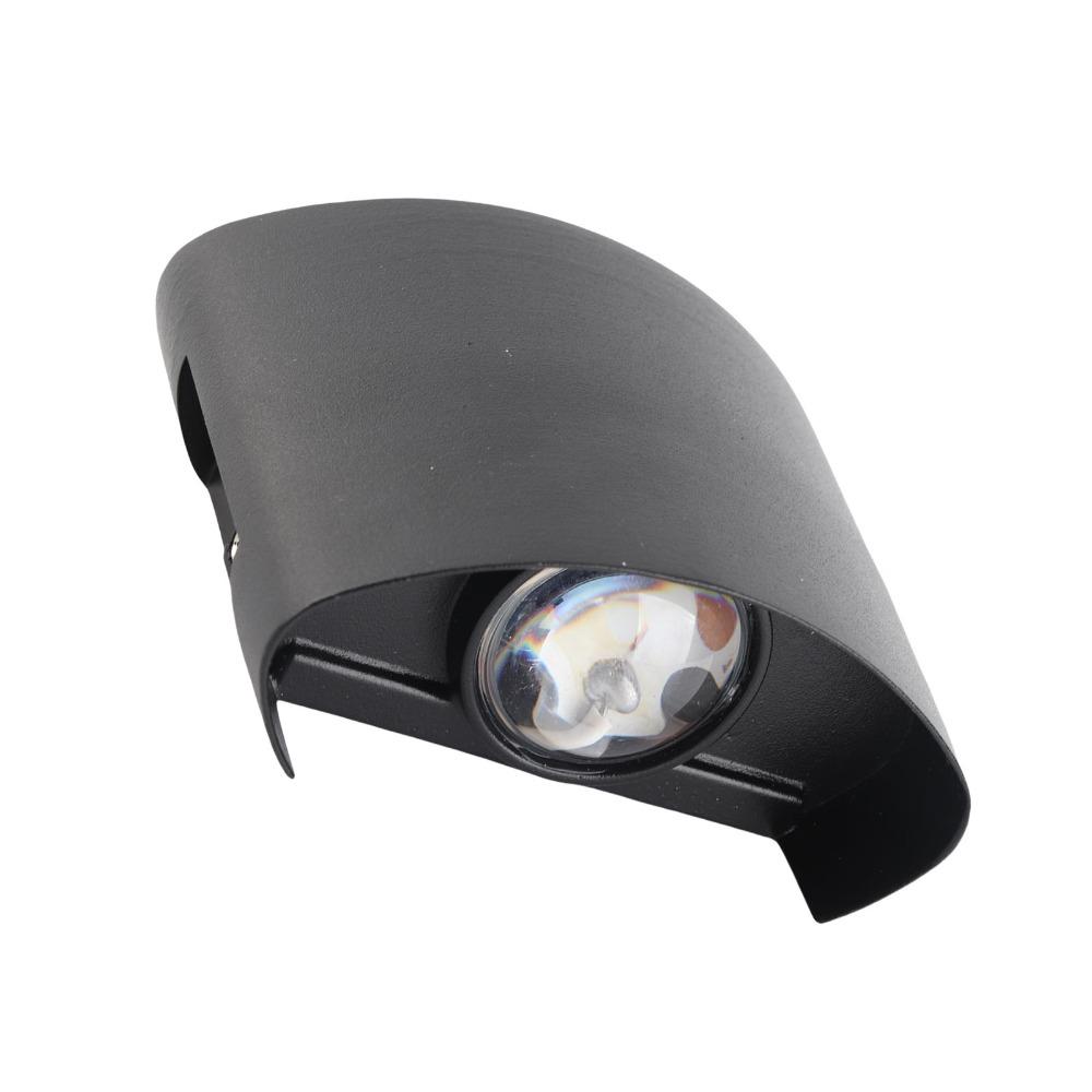 Modern 2W LED Wall Light Black Color AC 90-265V Wall Light IP65 Waterproof Aluminum Alloy Wall Mounted Light Porch Lighting