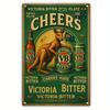 [Vintage Beer Sign] 7.8x11.8" Victoria Bitter Metal Sign - Iron Art with Kangaroo & VB Logo, Pub Bar Man Cave Decor