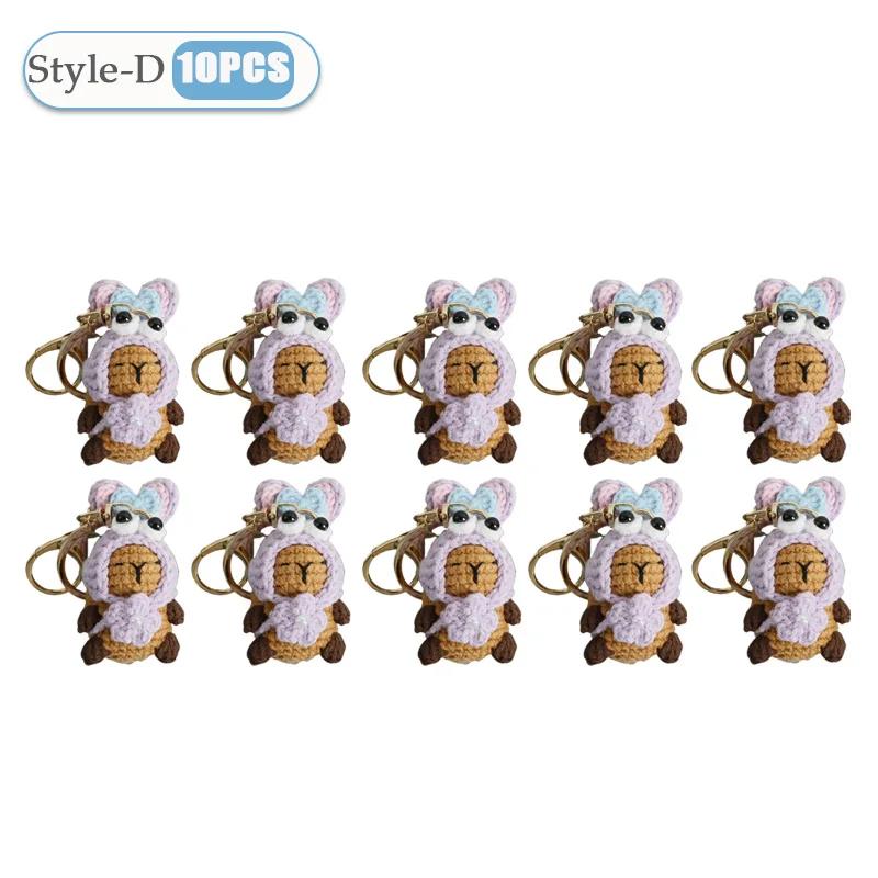 1-10PCS Capybara Crochet Doll Ornament Crochet Positive Energy Dolls Handmade Toy Desk Office Room Decoration Christmas Gifts