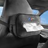 Car Metal Logo Tissue Box Sunshade Seat Backrest Suspension Tissue Box For BMW M X1 X3 X5 X6 X7 E30 E90 M3 E84 E83 F25 E91 E60 F WHAQY1 