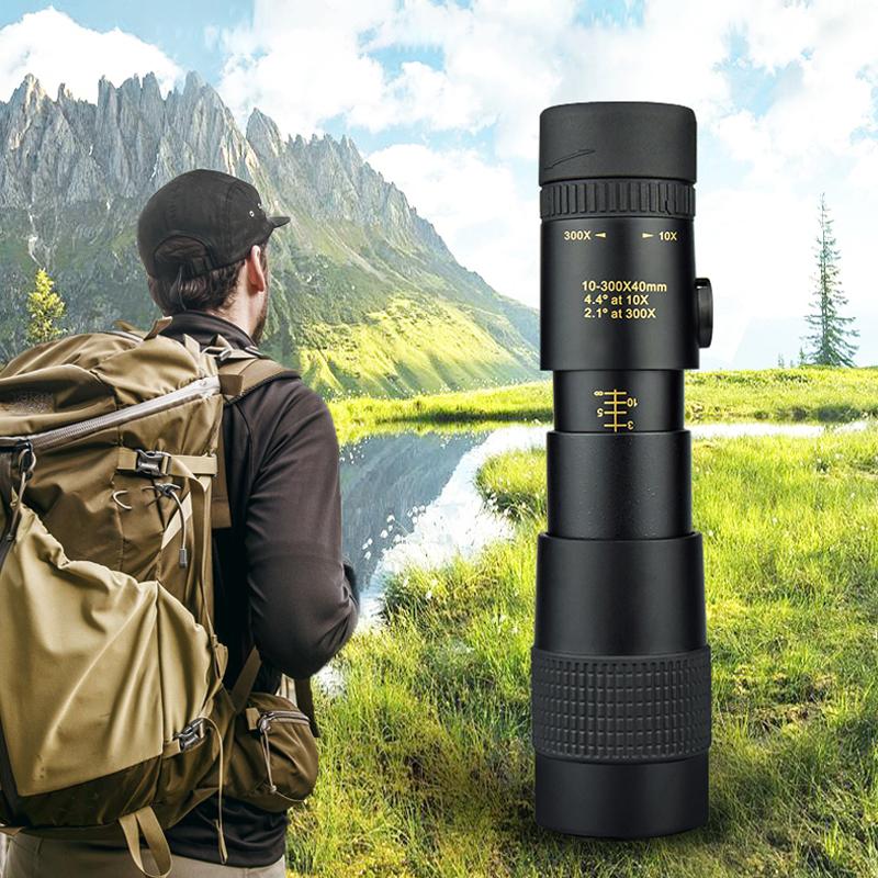 Factory Hd Zoom 10-300x40 Upgrade Portable High Power Monocular Telescope With Tripod&phone Holder For Bird Watching