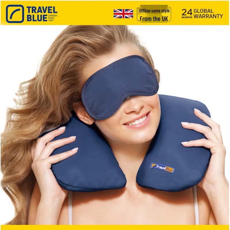 TRAVEL BLUE Inflatable U-shaped Travel Pillow Kit