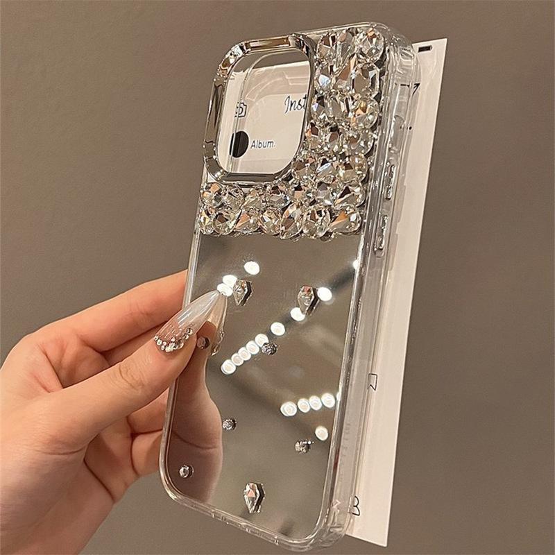 Diamant Spiegel Handyhülle für IPhone 17 Promax Spiegel für Apple 15 Damen Leichter Luxus 14 Plus Anti-Drop