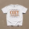 Cozy Season T-Shirt, Autumn Leaves Graphic Top, Vintage Comfort Colors Oversized Tee, Fall Lover Gift, Gift for Her