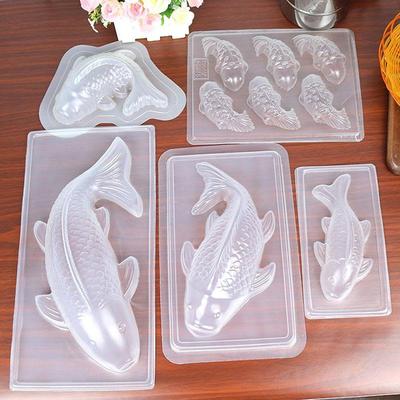 Stampo per Cottura Forma Pesce Koi 3D Plastica Torta Cioccolato Gelatina Stampo Fai da Te Sapone Fatto a Mano Stampo Sugarcraft Stampo per Cottura