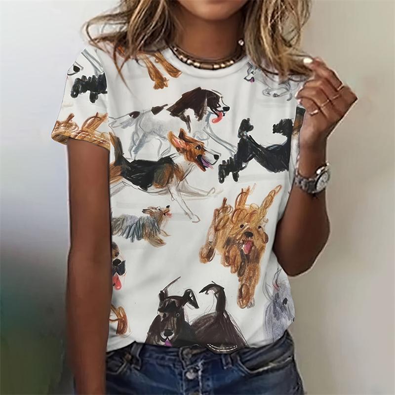 Vintage West Cowboy Horse Print T Shirts Feamle Casual Fashion Y2k Top Clothes Girls Street Loose Tees Summer Clothes Women 2025