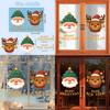 Window Christmas Pvc Sticker Santa And Reindeer Design For Home Decoration
