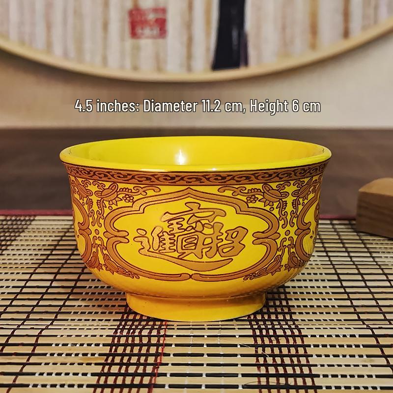 Bol d'offrande Lotus en céramique pour la salle bouddhiste - Grand et petit pour sept ou huit offrandes auspicieuses