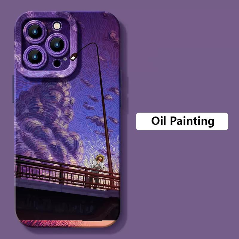 Van Gogh Oil Painting Phone Case For iPhone 17 16 15 14 13 12 11 Pro Max 16 Plus 16E 17 Air Shockproof Matte Soft Silicone Cover