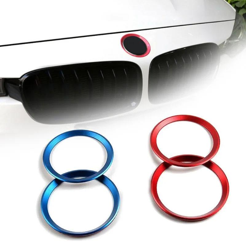 JHG18 1 Piece Front and Rear Logos 82mm/74mm Front and Rear Badge Decorative Rings Suitable for BMW 3 Series 5 Series 320LI 520LI