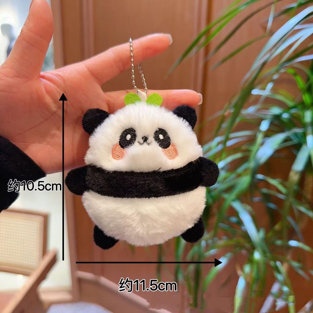Cute Panda Plush Keychain Soft Stuffed Animal Doll Bag Charm Pendant Creative Gift Accessory