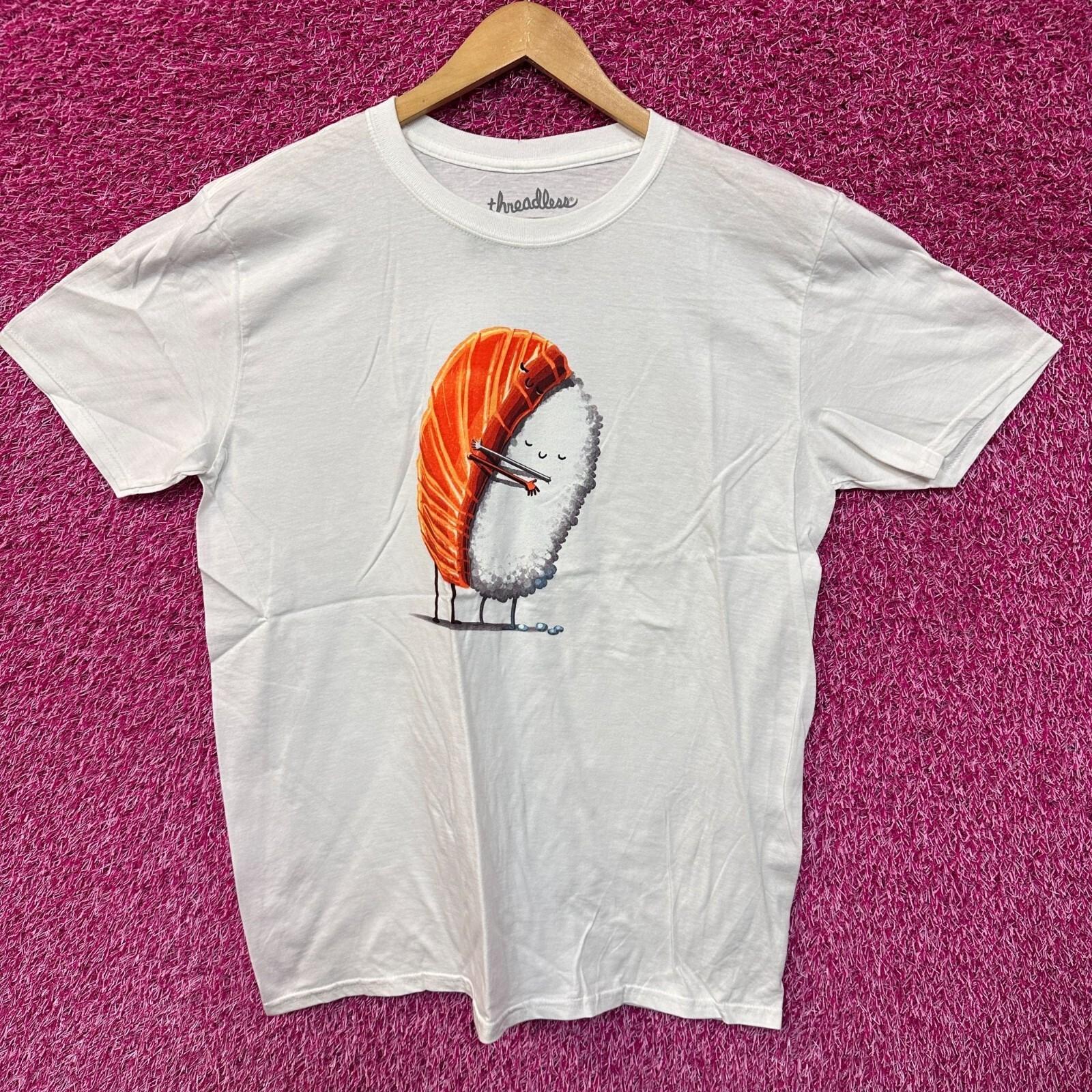 Sushi Hug Salmon Rice Snuggle Kawaii Art Threadless Tee Large S
