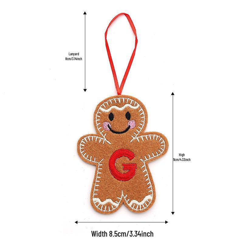 Christmas Gingerbread Man Ornaments: Festive Alphabet Hanging Decorations