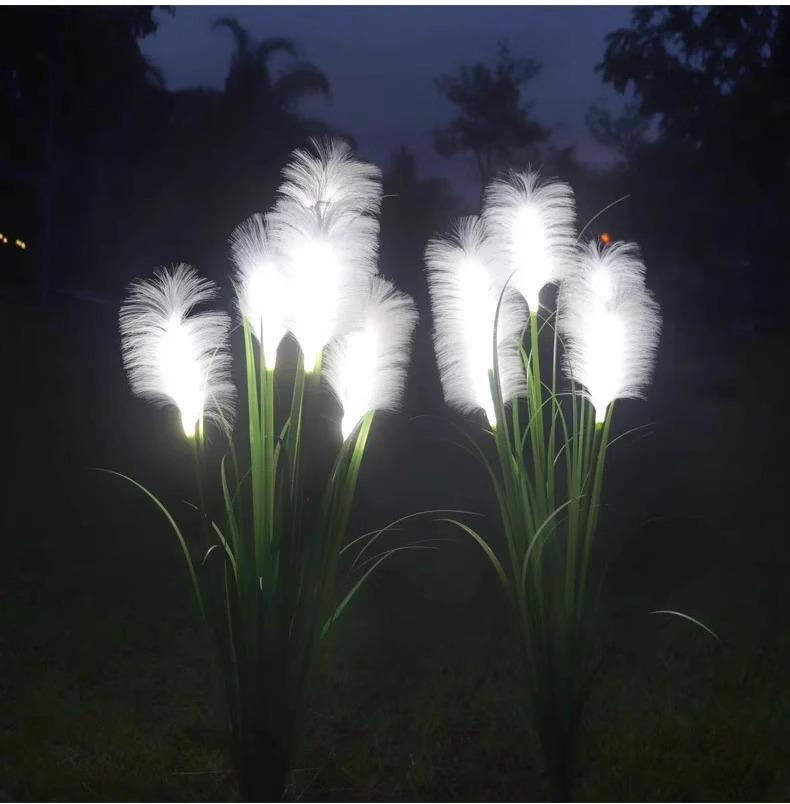 Solar LED Fiber Optic Reed Lamp for Outdoor Landscaping