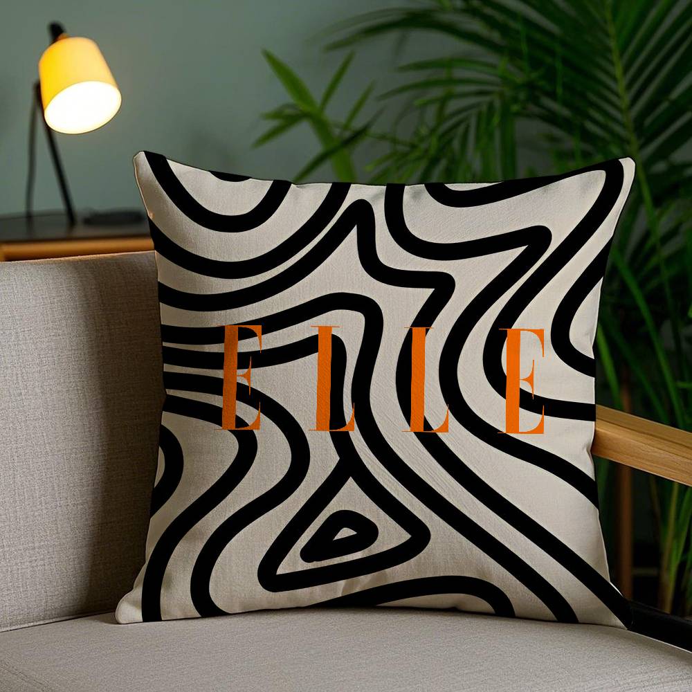 Healthy Style Home ELLE Living Pillow Case Anti-dustmite Pillowcase Invisible Zipper Silky Short Plush Sofa Cushion Cover