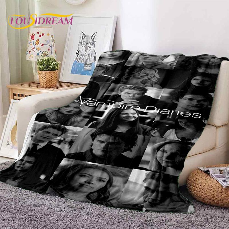 3D Latest The Vampire Diaries Damon Salvatore Soft Flannel Blankets,Throw Blanket Comfortable Blanket for Beds Sofa Home Bedroom