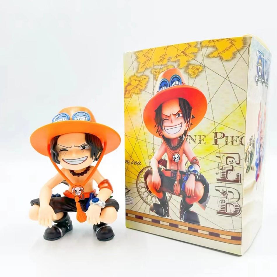 1-2Pcs One Piece Anime Figure Doll Portgas D Ace Yamato Q Version Model Decor Peripheral Ornament Children Charm  Gifts Toys